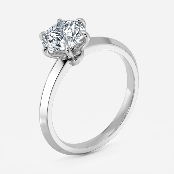 Zinnia Round Solitaire Moissanite Engagement Ring