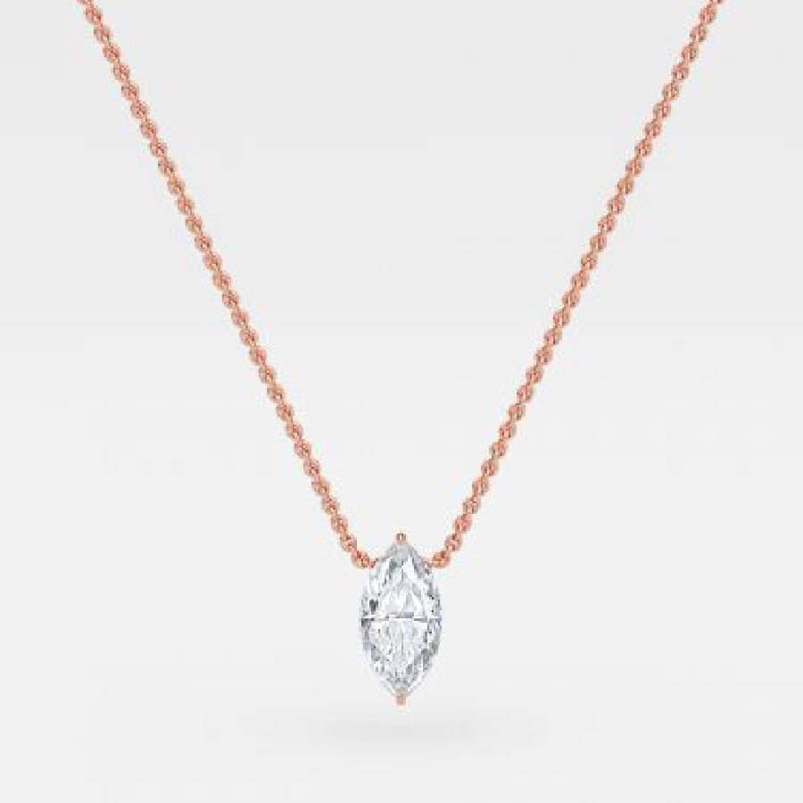 Marquise Moissanite Solitaire Pendant