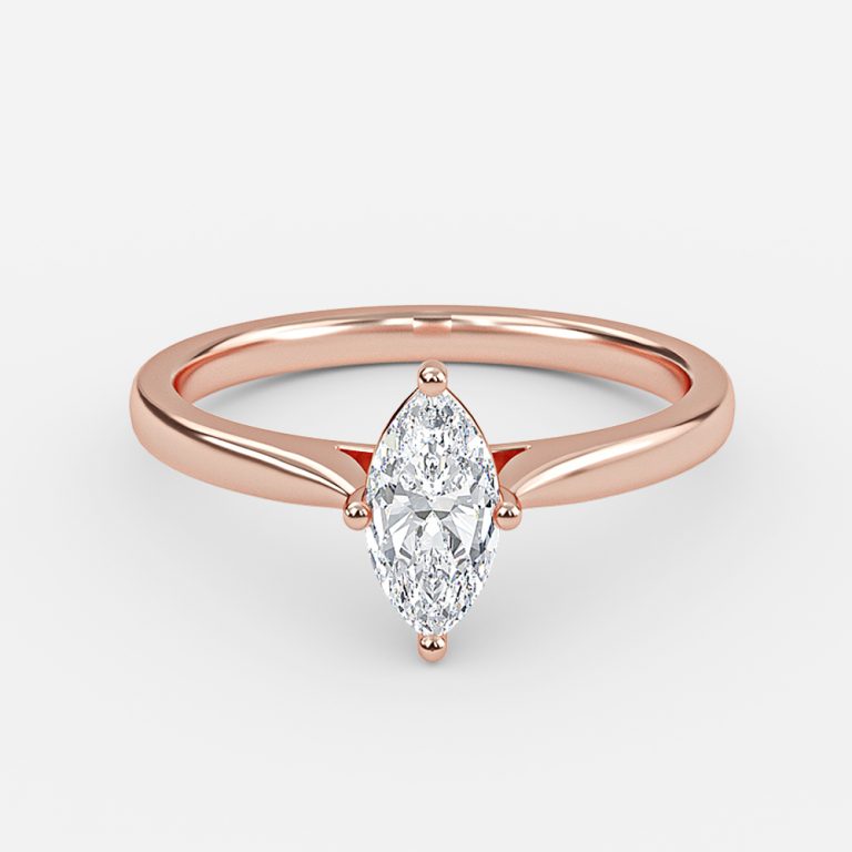 Simone Plain Marquise Solitaire Moissanite Engagement Ring