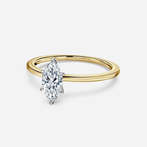 Kalista Marquise Solitaire Moissanite Engagement Ring