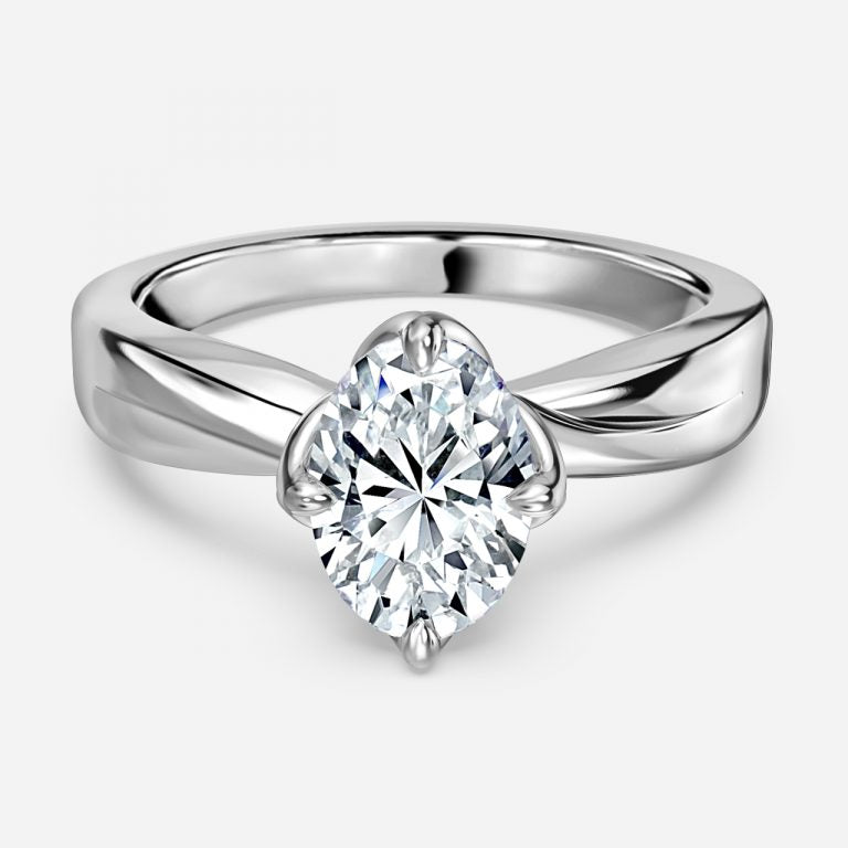 Noelle Oval Solitaire Moissanite Engagement Ring