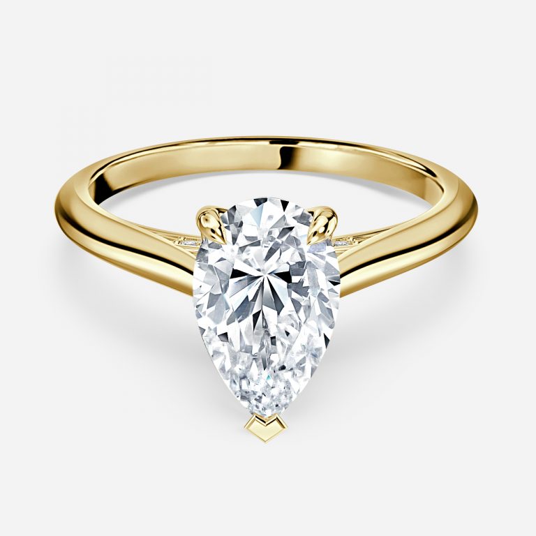 Saffron Pear Solitaire Moissanite Engagement Ring