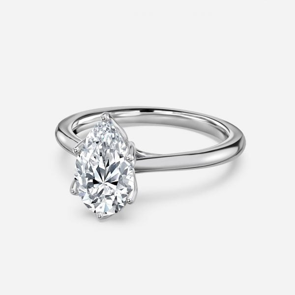 Raquel Pear Solitaire Moissanite Engagement Ring