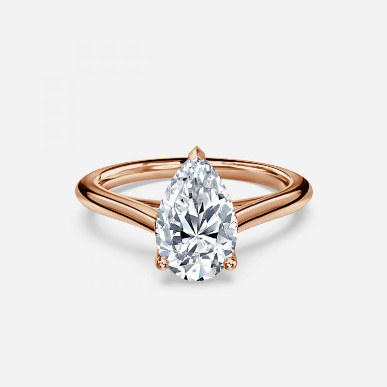 Lyla Pear Solitaire Moissanite Engagement Ring