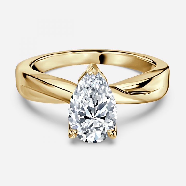 Yvette Pear Hidden Halo Moissanite Engagement Ring