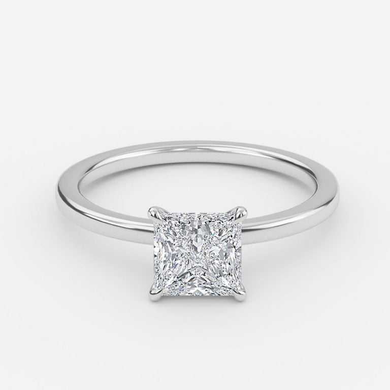 Katherine Princess Solitaire Moissanite Engagement Ring