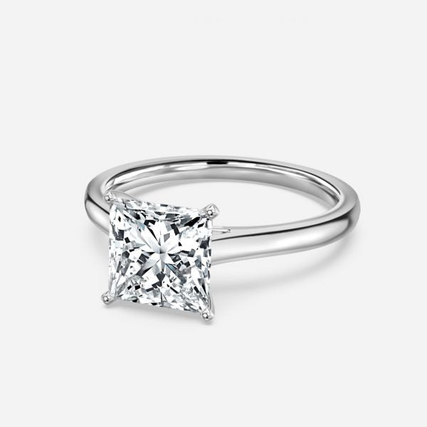 Bernadette Princess Solitaire Moissanite Engagement Ring