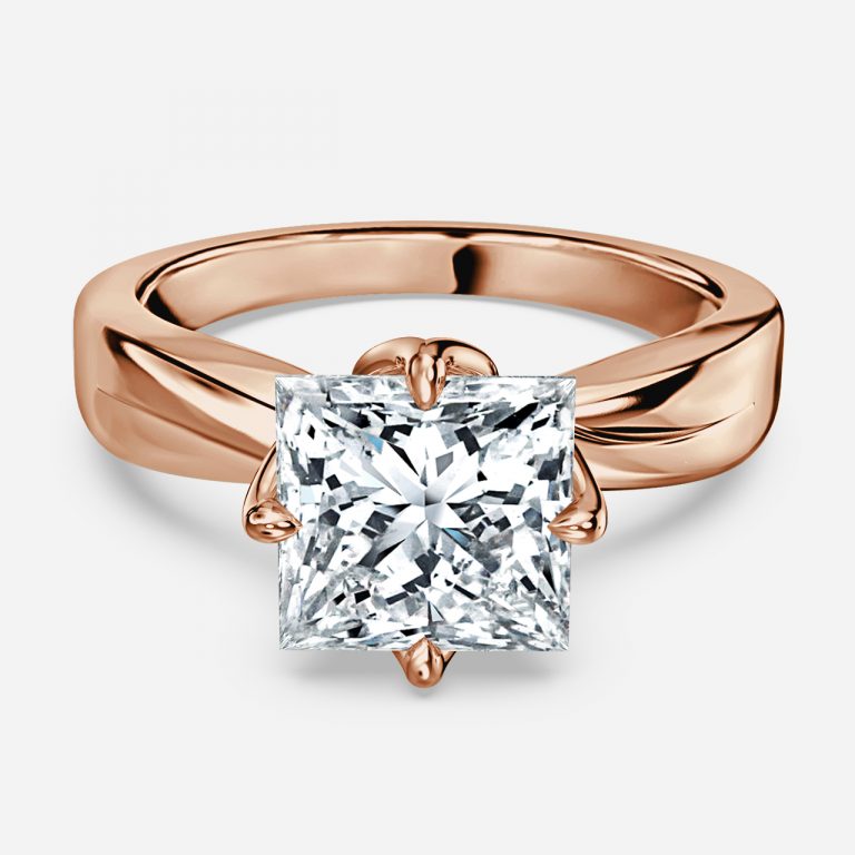 Noelle Princess Solitaire Moissanite Engagement Ring