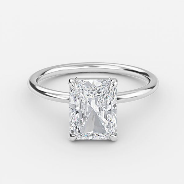 Alara Radiant Solitaire Moissanite Engagement Ring