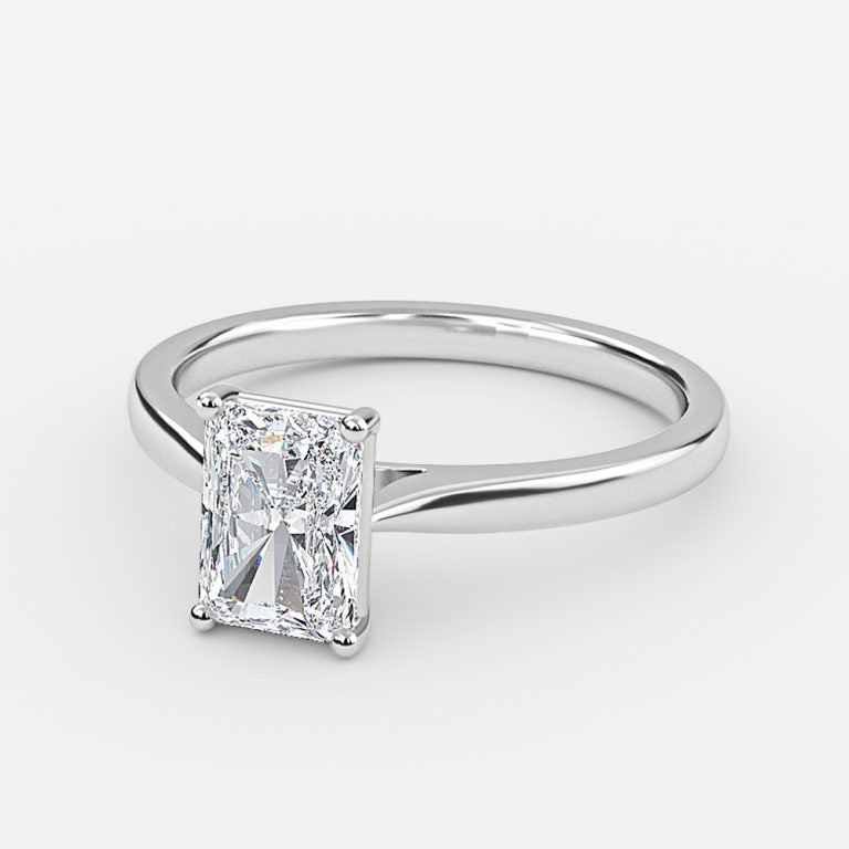 Simone Radiant Solitaire Moissanite Engagement Ring