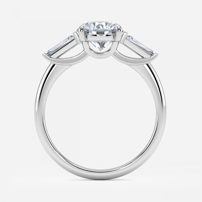 Jara Round Three Stone Moissanite Engagement Ring