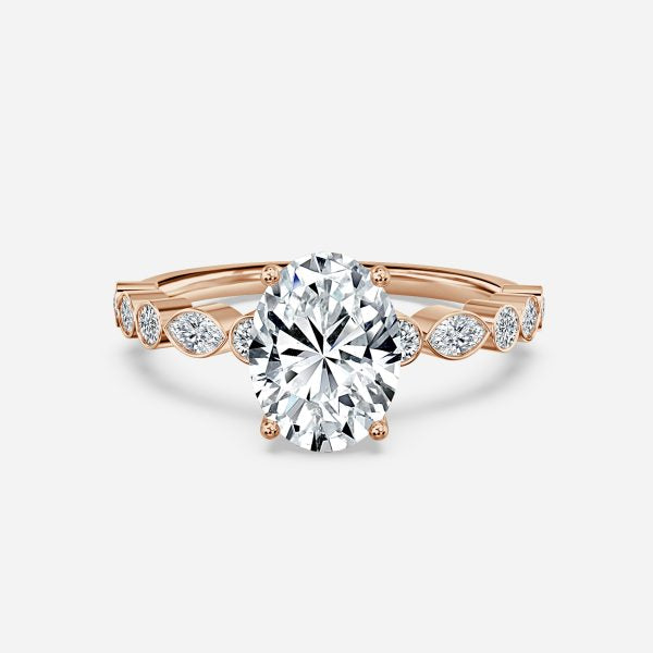 Pailin Oval Unique Moissanite Engagement Ring