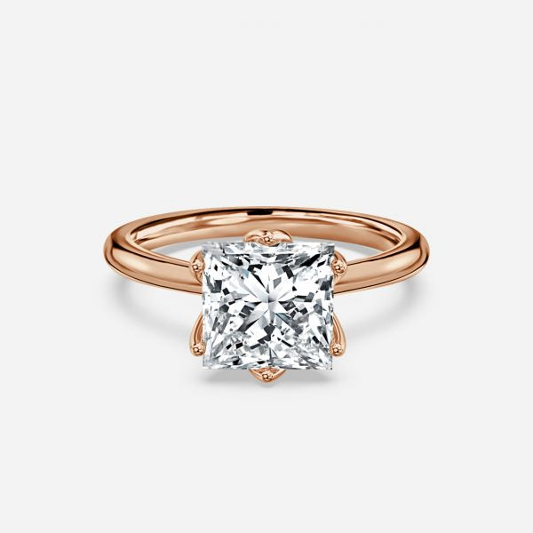 Raquel Princess Solitaire Moissanite Engagement Ring