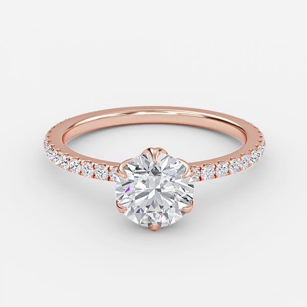 Intan Round Dainty Moissanite Engagement Ring