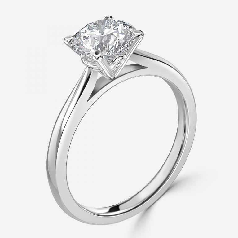 Yuna Round Solitaire Moissanite Engagement Ring