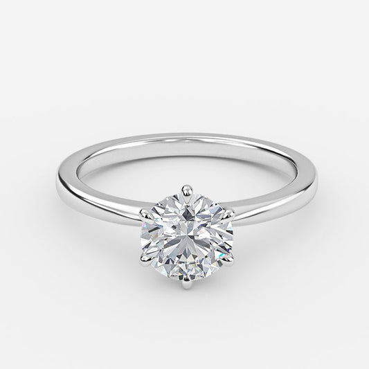 Magda Round Solitaire Moissanite Engagement Ring