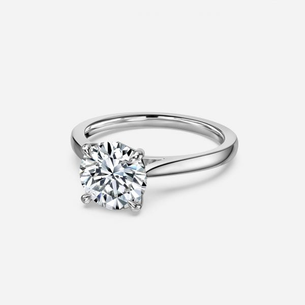 Peony Round Solitaire Moissanite Engagement Ring