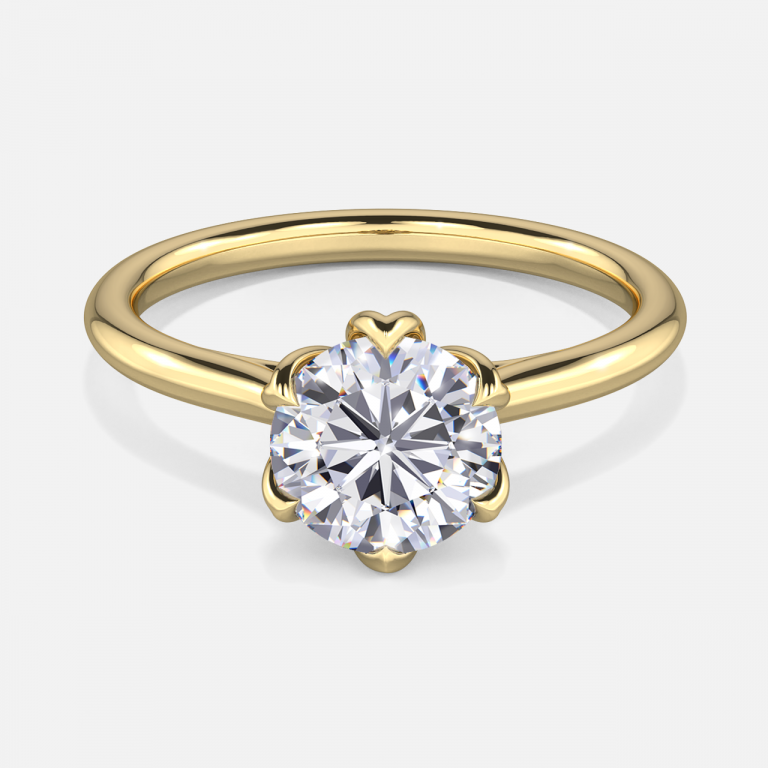 Raquel Round Solitaire Moissanite Engagement Ring