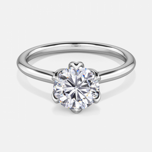 Raquel Round Solitaire Moissanite Engagement Ring