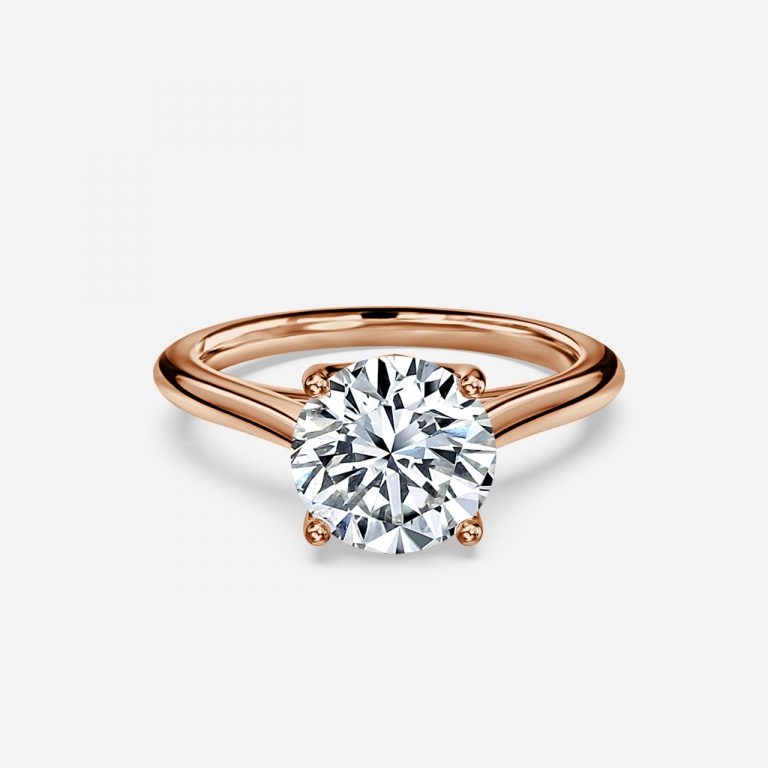 Lyla Round Solitaire Moissanite Engagement Ring