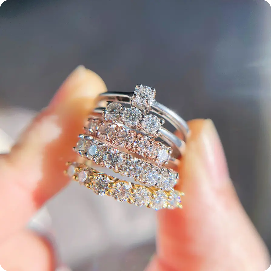 Moissanite Stackable Rings 