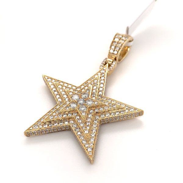 5.00 CT Moissanite Iced Out Star Pendant