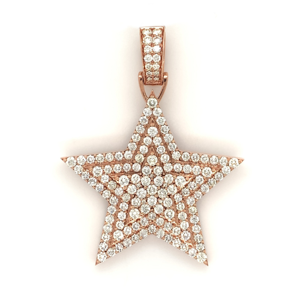 4.00 CT Moissanite Iced Out Star Pendant