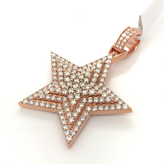 4.00 CT Moissanite Iced Out Star Pendant