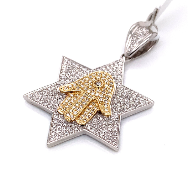 0.83 CT Moissanite Iced Out Star Pendant