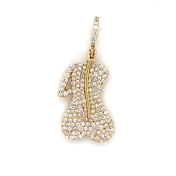 0.90 CT Moissanite Iced Out Silhouette Pendant