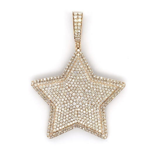 3.50 CT Moissanite Iced Out Star Pendant