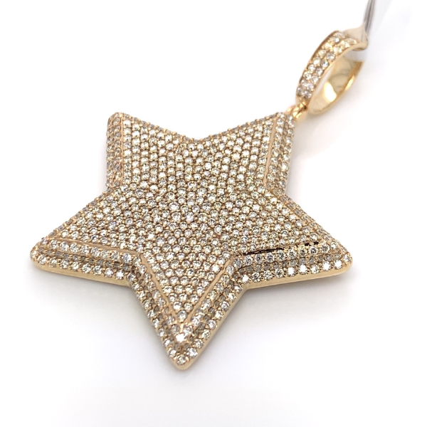 3.50 CT Moissanite Iced Out Star Pendant