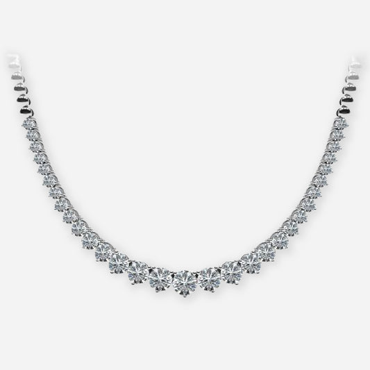 Round Moissanite Tennis Necklace