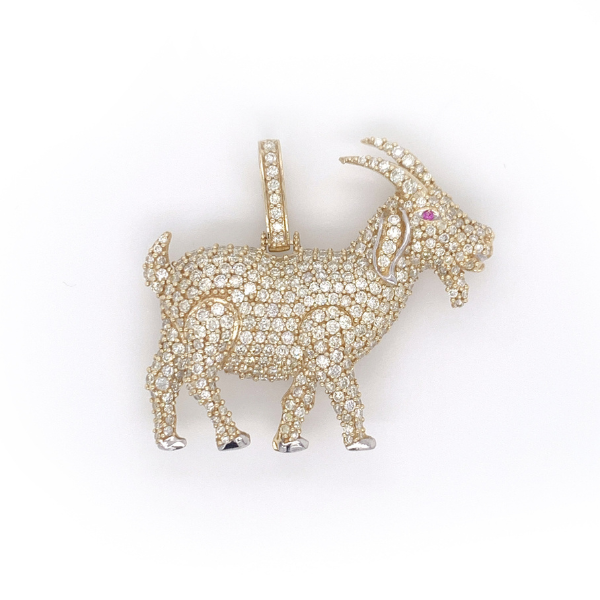 4.00 CT Moissanite Iced Out Goat Pendant