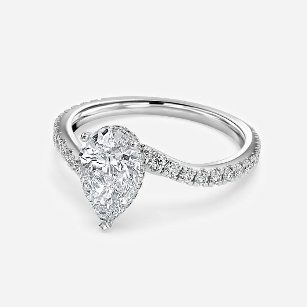 Paloma Pear Hidden Halo Moissanite Engagement Ring