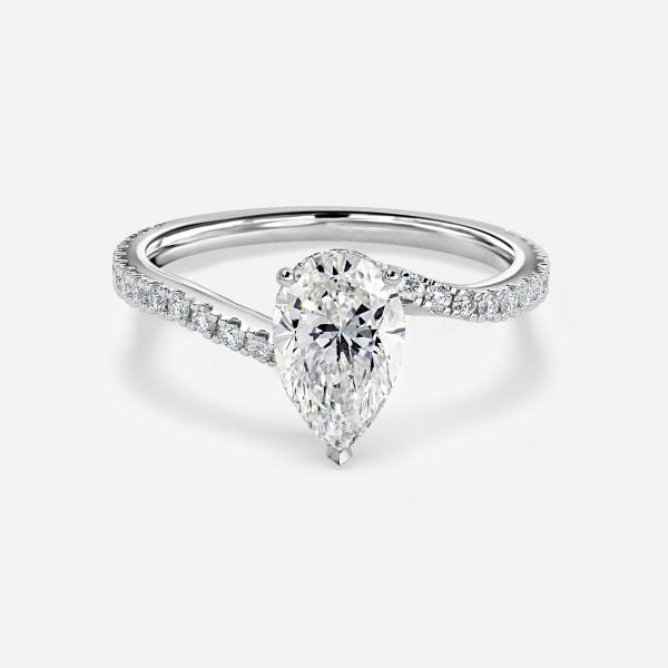 Paloma Pear Hidden Halo Moissanite Engagement Ring