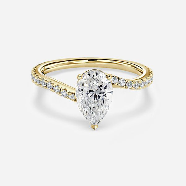 Paloma Pear Hidden Halo Moissanite Engagement Ring