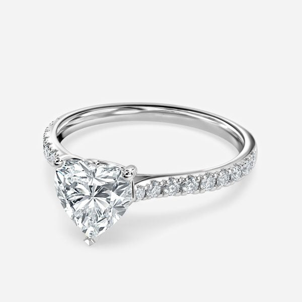 Ira Heart Diamond band Moissanite Engagement Ring