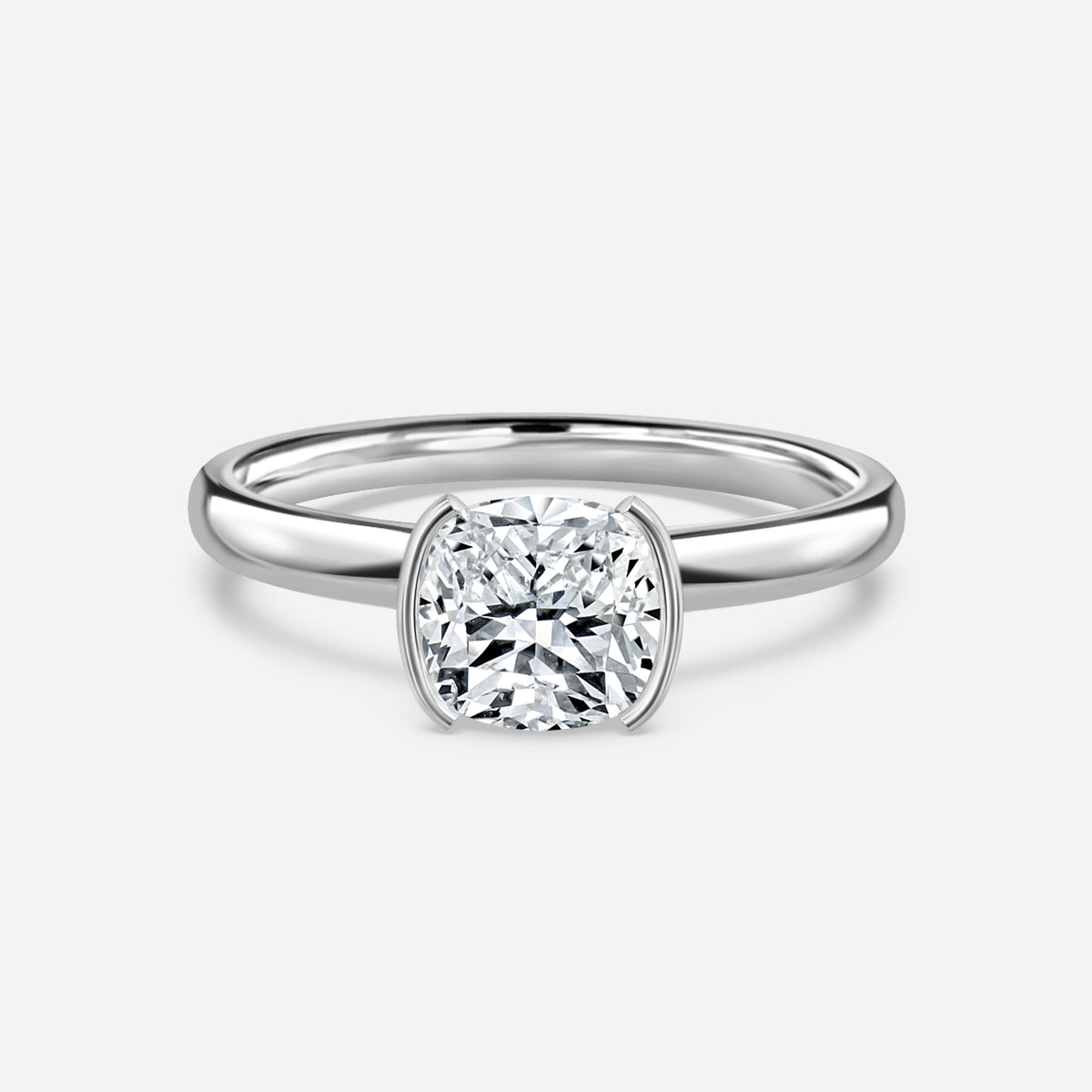 Briar Cushion Bezel Moissanite Engagement Ring