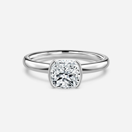 Briar Cushion Bezel Moissanite Engagement Ring