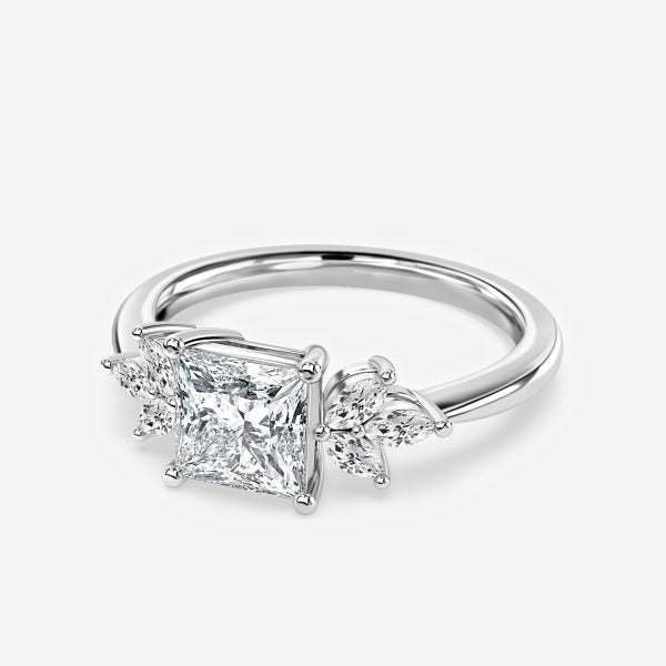 Anong Princess Three Stone Moissanite Engagement Ring