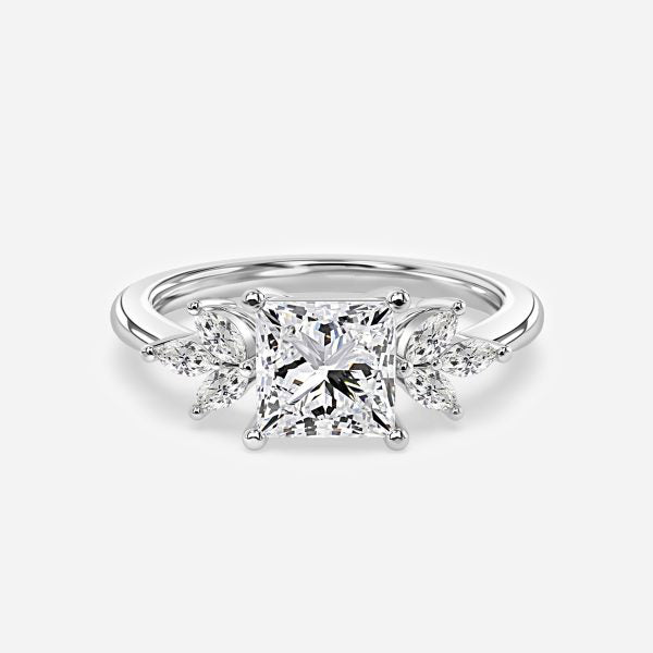 Anong Princess Three Stone Moissanite Engagement Ring