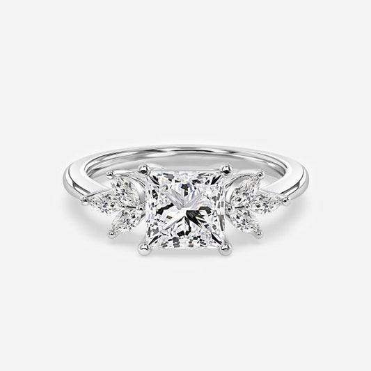 Anong Princess Three Stone Moissanite Engagement Ring