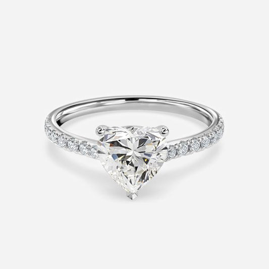 Ira Heart Diamond band Moissanite Engagement Ring