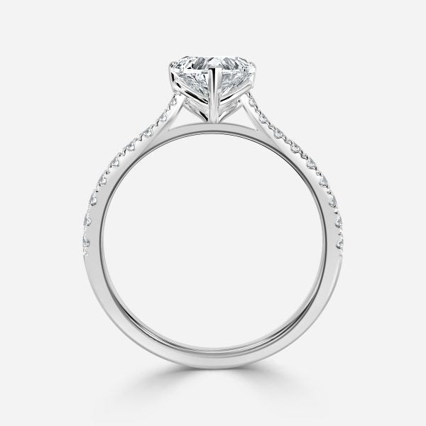 Ira Heart Diamond band Moissanite Engagement Ring