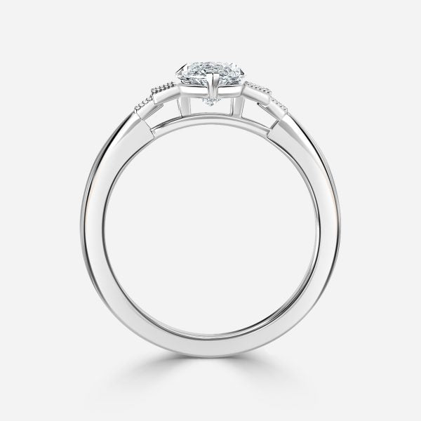 Isley Marquise Three Stone Moissanite Engagement Ring