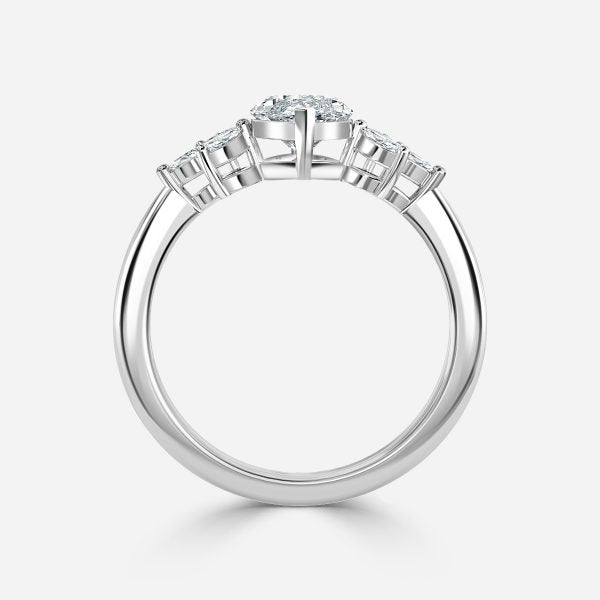 Anong Marquise Three Stone Moissanite Engagement Ring