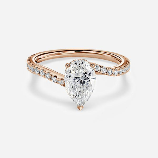 Paloma Pear Hidden Halo Moissanite Engagement Ring