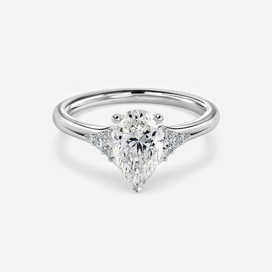 Aurelia Pear Three Stone Moissanite Engagement Ring