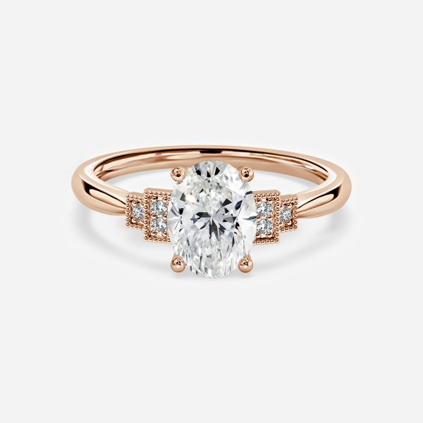 Isley Oval Three Stone Moissanite Engagement Ring